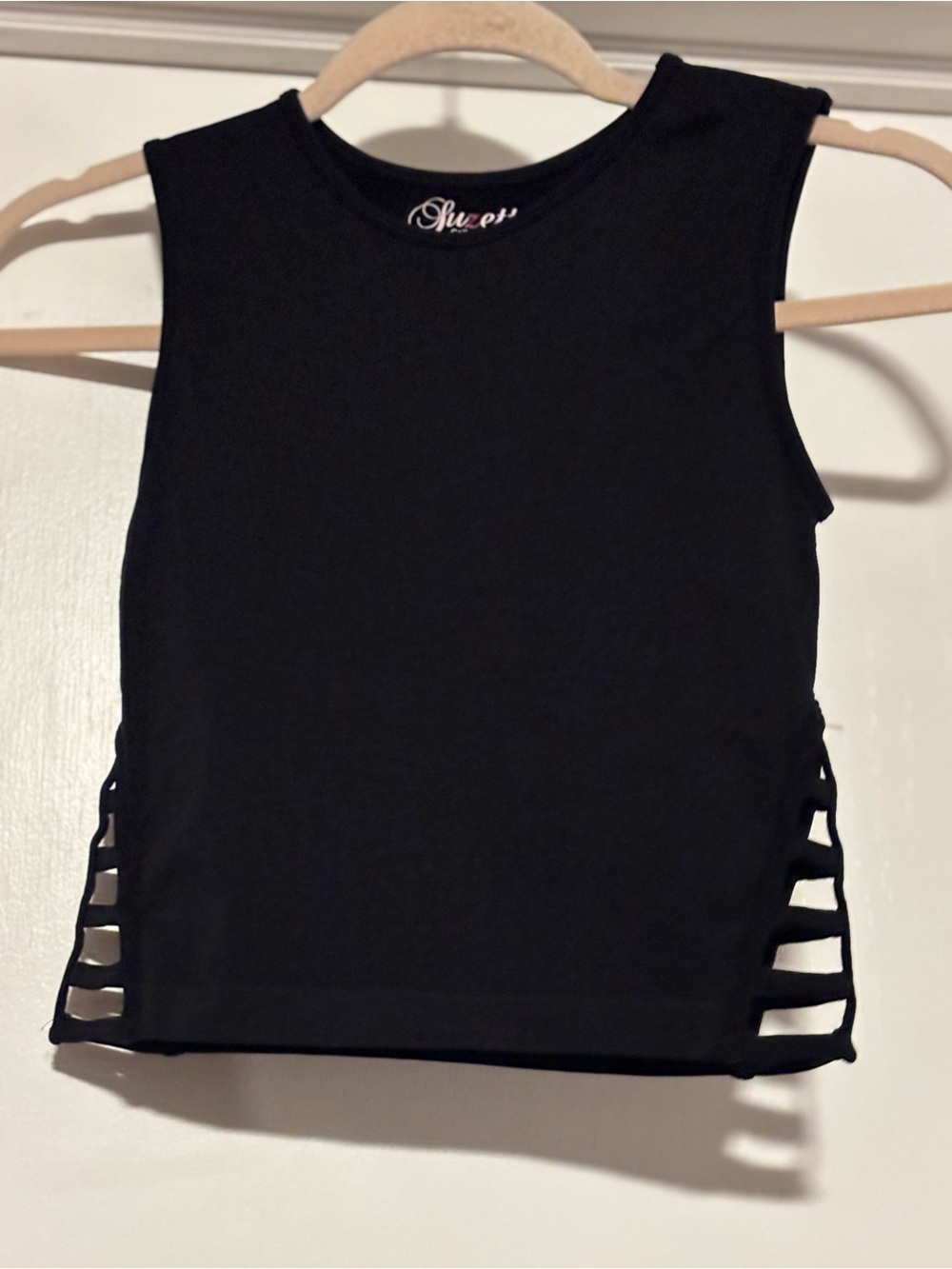 Black Ladder-Side Tank Top